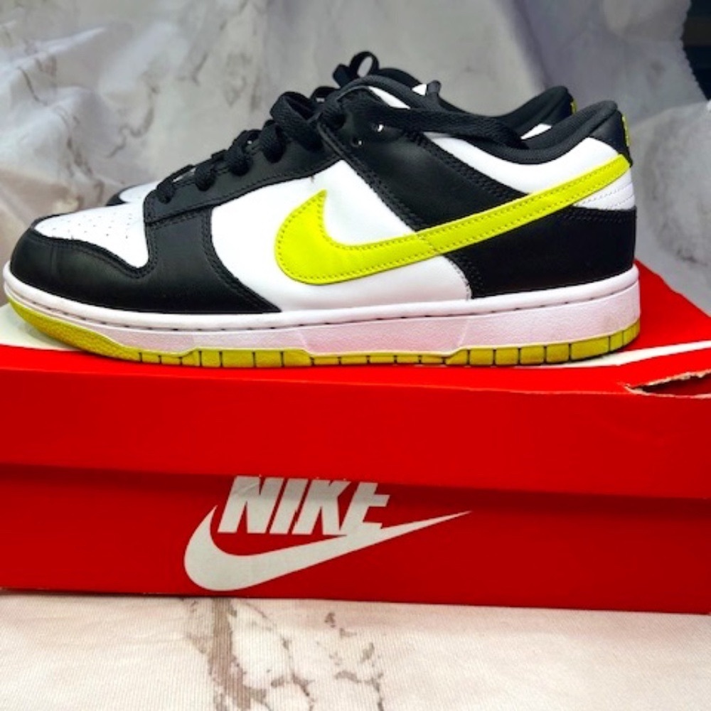 Nike Dunk Low Retro - White/Black/Bright Cactus 9.5
